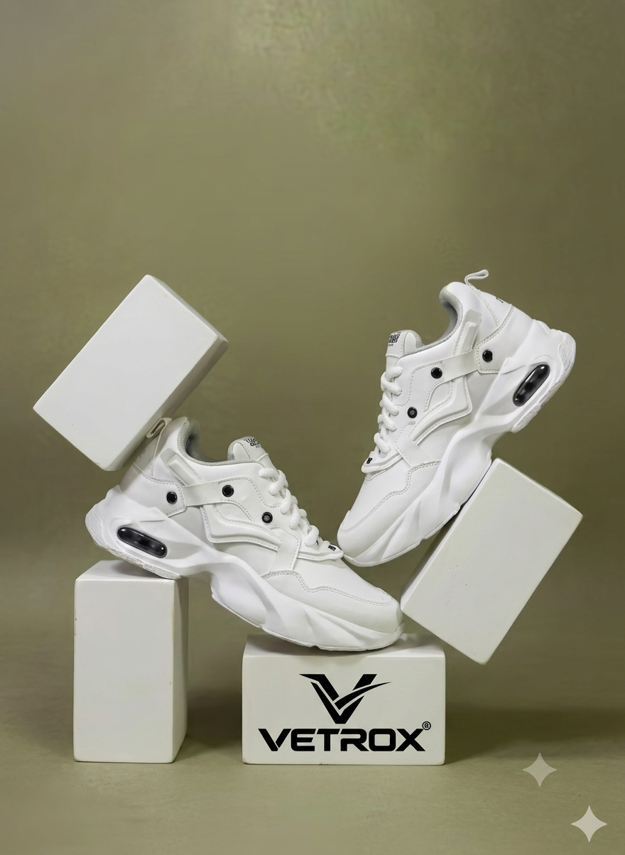 VETROX Premium Men's Casual Canvas & Leatherette Sneakers | Lightweight, Anti-Slip Everyday Walking Shoes for Men